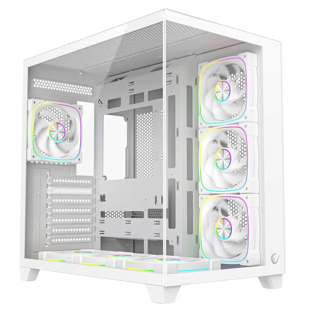 Rampage OBUDOWA PC ZE SZKŁEM HARTOWANYM SEALITE 7X WENTYLATOR ARGB PWM WHITE, zdjęcie 1 z 7