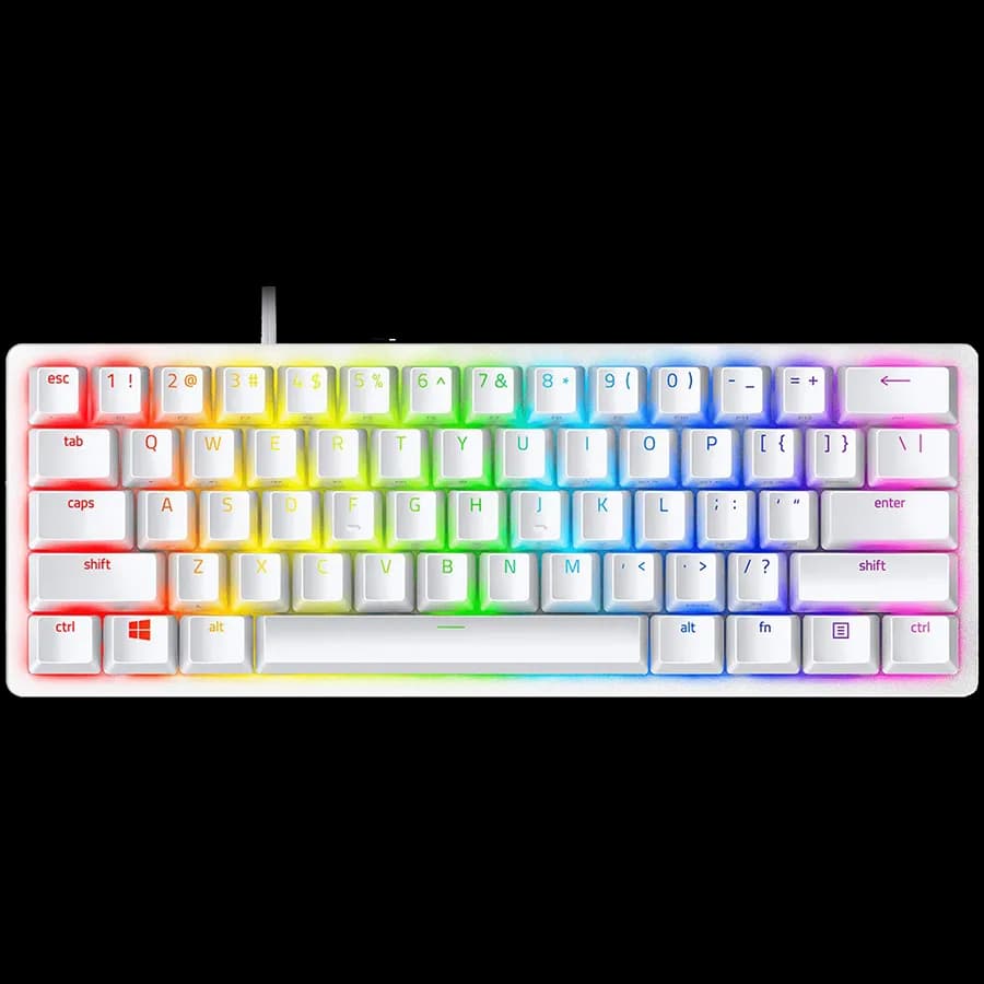Razer Klawiatura Gamingowa Przewodowa Huntsman Min Linear Optical Switch Mercury, Biała