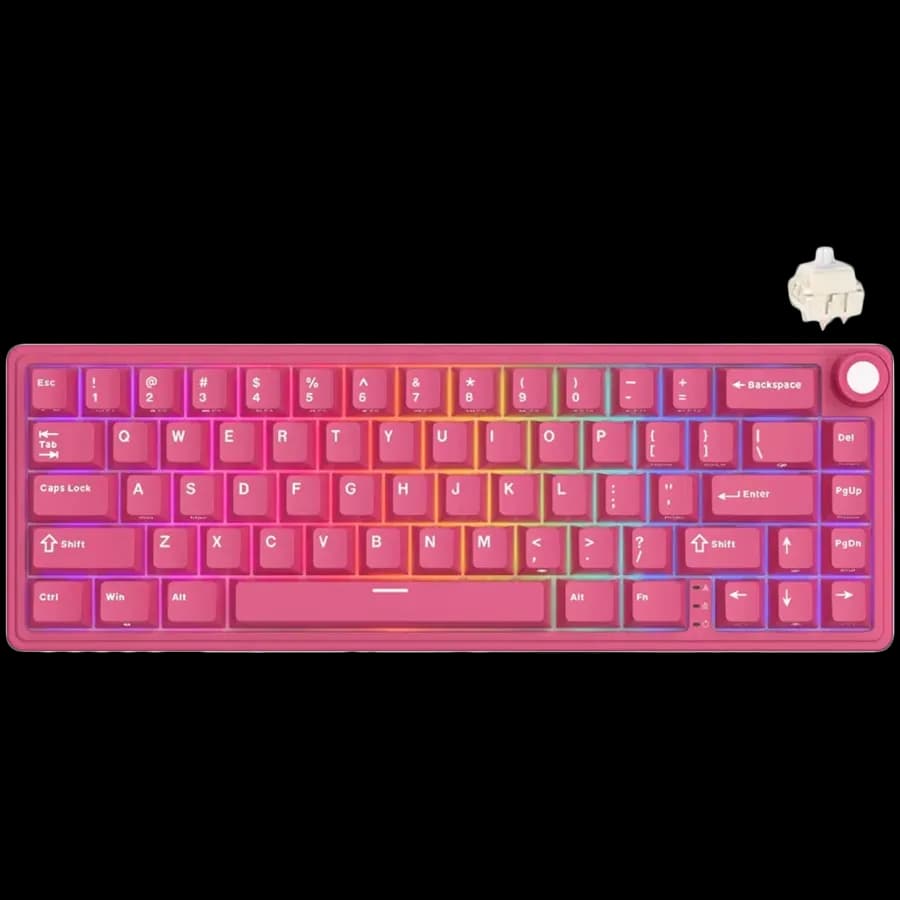 Royal Kludge R65 Berry Red Gaming Keyboard Cream Switch, zdjęcie 1 z 5