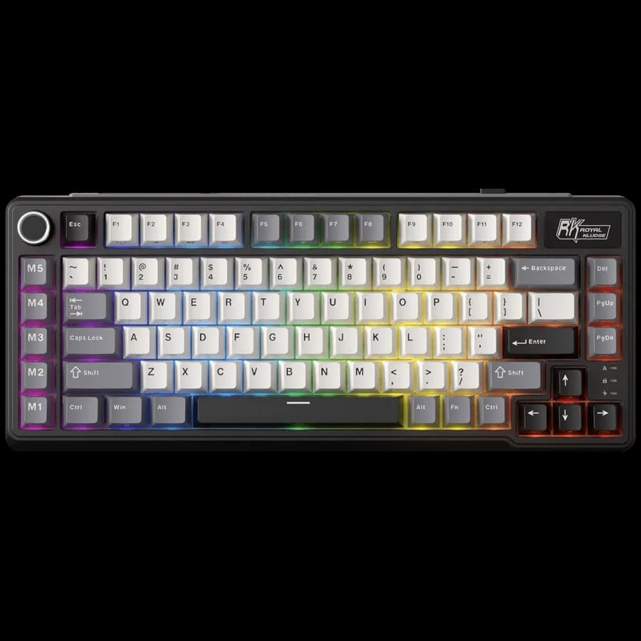 Royal Kludge RK L75 Knight Black Gaming Keyboard Beige switch, zdjęcie 1 z 2