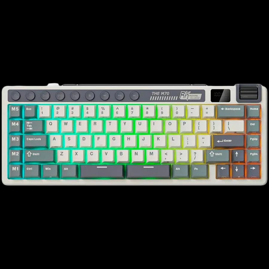 Royal Kludge RK M70 Cyan Purple Gaming Keyboard Cream switch, zdjęcie 1 z 2