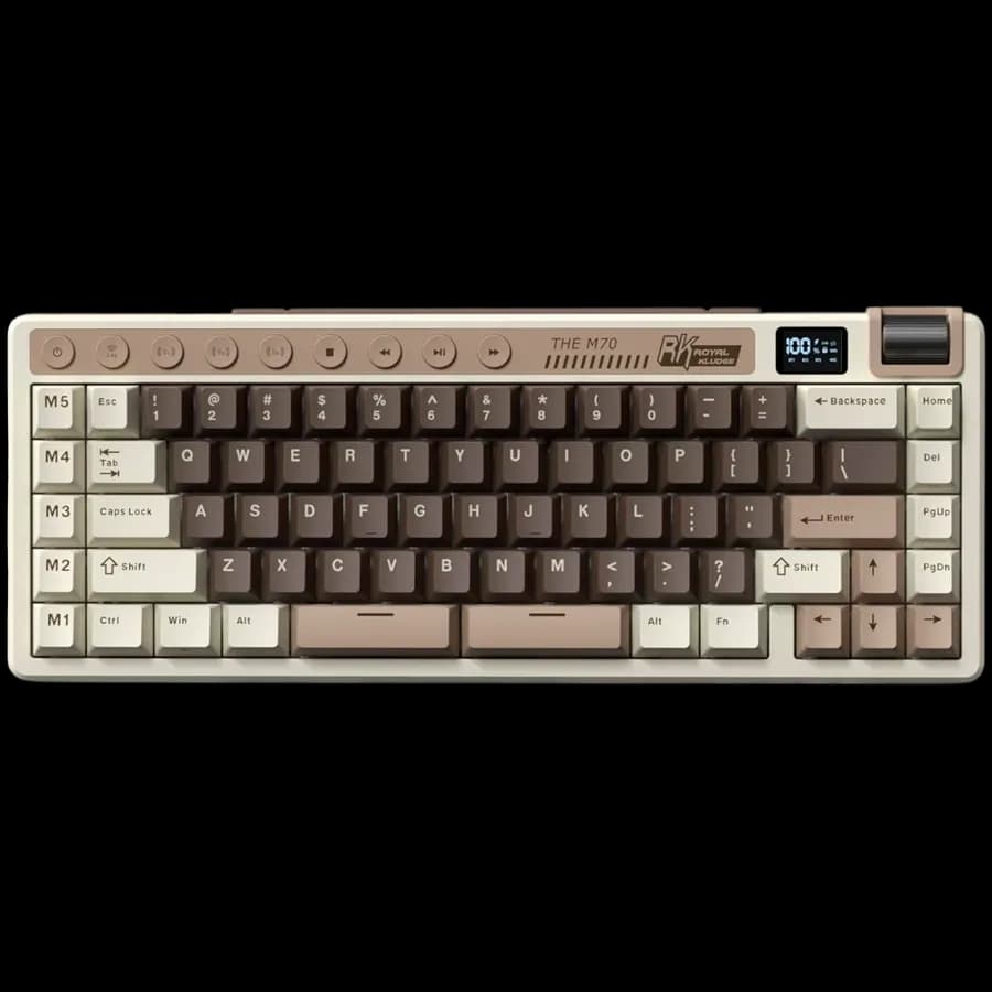 Royal Kludge RK M70 Mocha Grey Gaming Keyboard Cream switch, zdjęcie 1 z 2