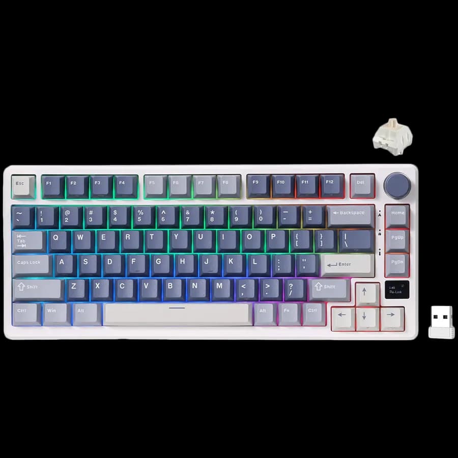 Royal Kludge RK-M75 Ocean Blue Gaming Keyboard Beige switch, zdjęcie 1 z 3