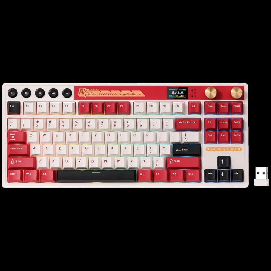 Royal Kludge RK M87 Famicom Gaming Keyboard Cream switch, zdjęcie 1 z 2