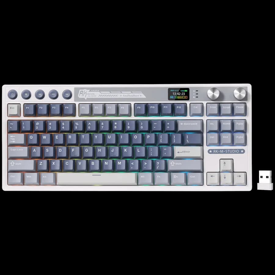 Royal Kludge RK M87 Ocean Blue Gaming Keyboard Beige switch, zdjęcie 1 z 2