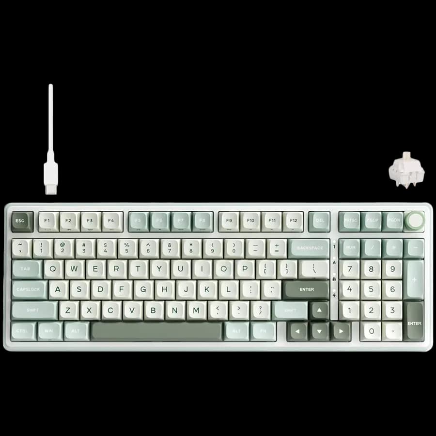 Royal Kludge RK R98Pro Sky Cyan Gaming Keyboard Beige switch, zdjęcie 1 z 2