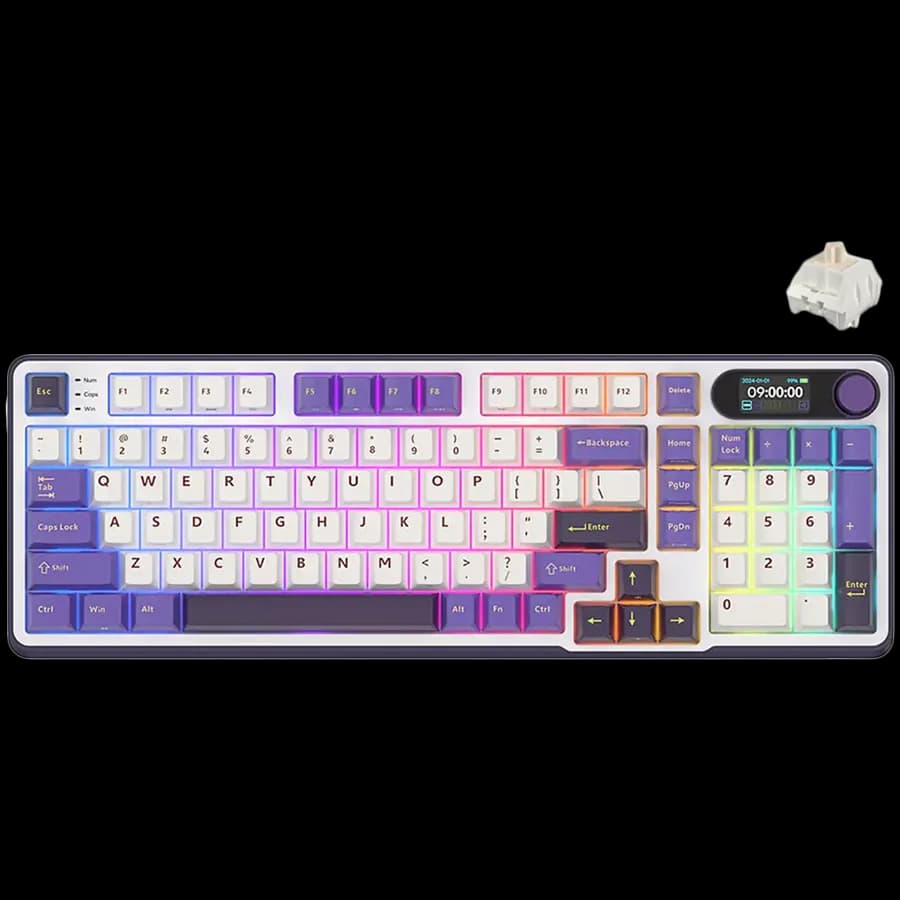 Royal Kludge RK-S98 Blackberry Mousse Gaming Keyboard Beige switch, zdjęcie 1 z 4