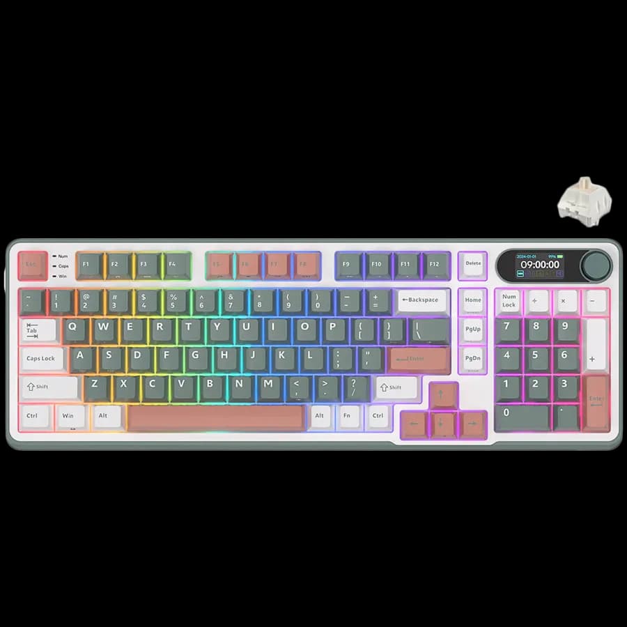 Royal Kludge RK-S98 Camping Green Gaming Keyboard Beige switch, zdjęcie 1 z 6