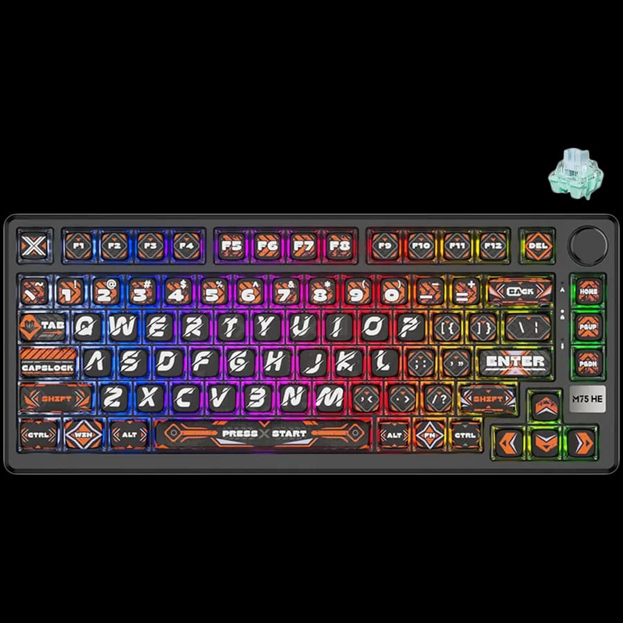 Royal Kludge RKM75 HE Hephaestus Gaming Keyboard Mint switch, zdjęcie 1 z 5