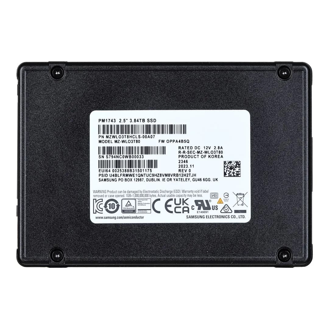 Samsung Dysk SSD PM1743 3.84TB U.2 NVMe PCIe 5.0 MZWLO3T8HCLS-00A07 (DPWD 1), zdjęcie 1 z 6