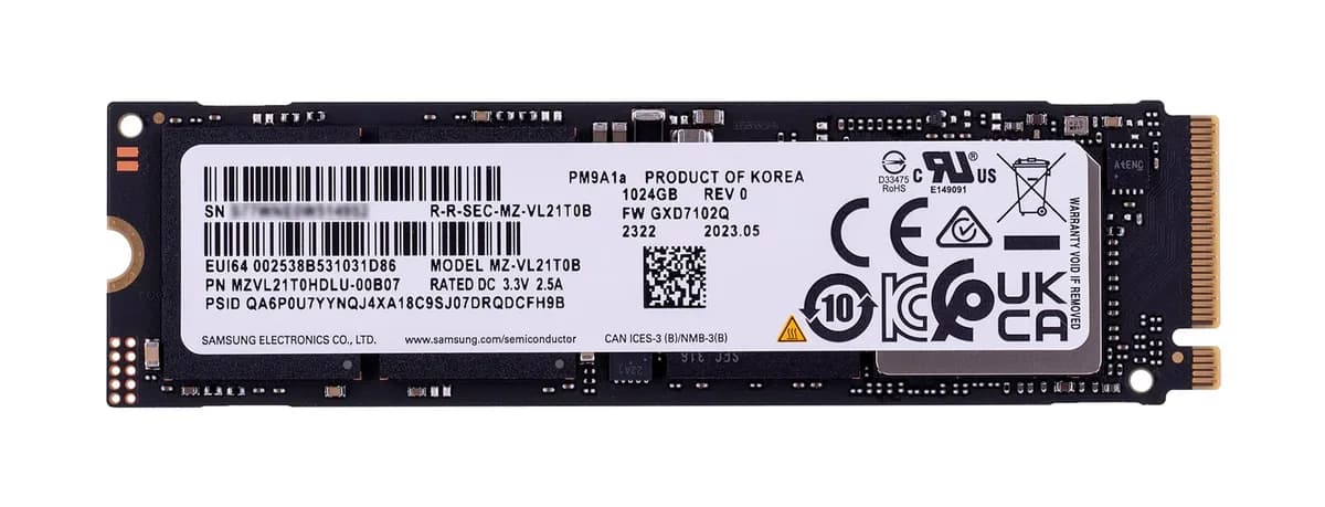 Samsung Dysk SSD PM9A1a 1TB Nvme M.2 2280 MZVL21T0HDLU-00B07, zdjęcie 1 z 3