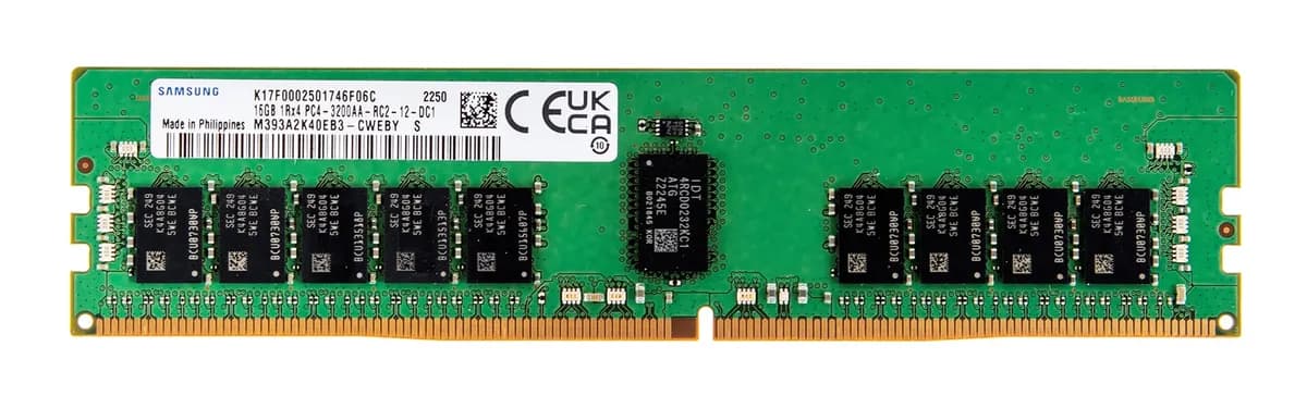 Samsung RDIMM 16GB DDR4 1Rx4 3200MHz PC4-25600 ECC REGISTERED M393A2K40EB3-CWE, zdjęcie 1 z 3