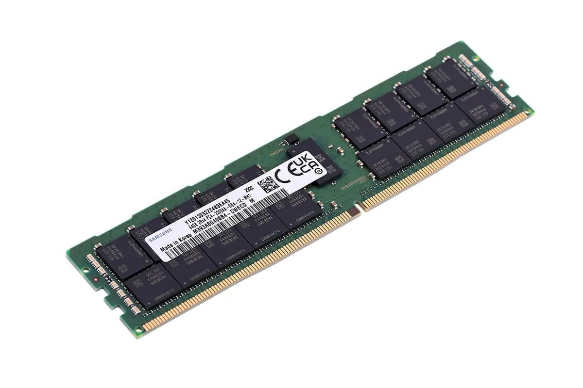 Samsung RDIMM 64GB DDR4 2Rx4 3200MHz PC4-25600 ECC REGISTERED M393A8G40BB4-CWE, zdjęcie 1 z 3