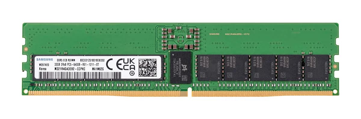 Samsung RDIMM DDR5 32GB 2Rx8 6400MHz PC5-51200 ECC REGISTERED M321R4GA3EB2-CCP, zdjęcie 1 z 4