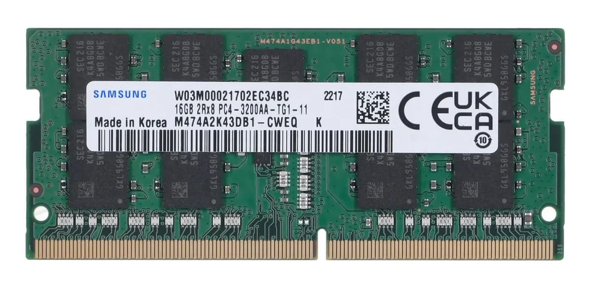Samsung SO-DIMM ECC 16GB DDR4 2Rx8 3200MHz PC4-25600 M474A2K43DB1-CWE, zdjęcie 1 z 2