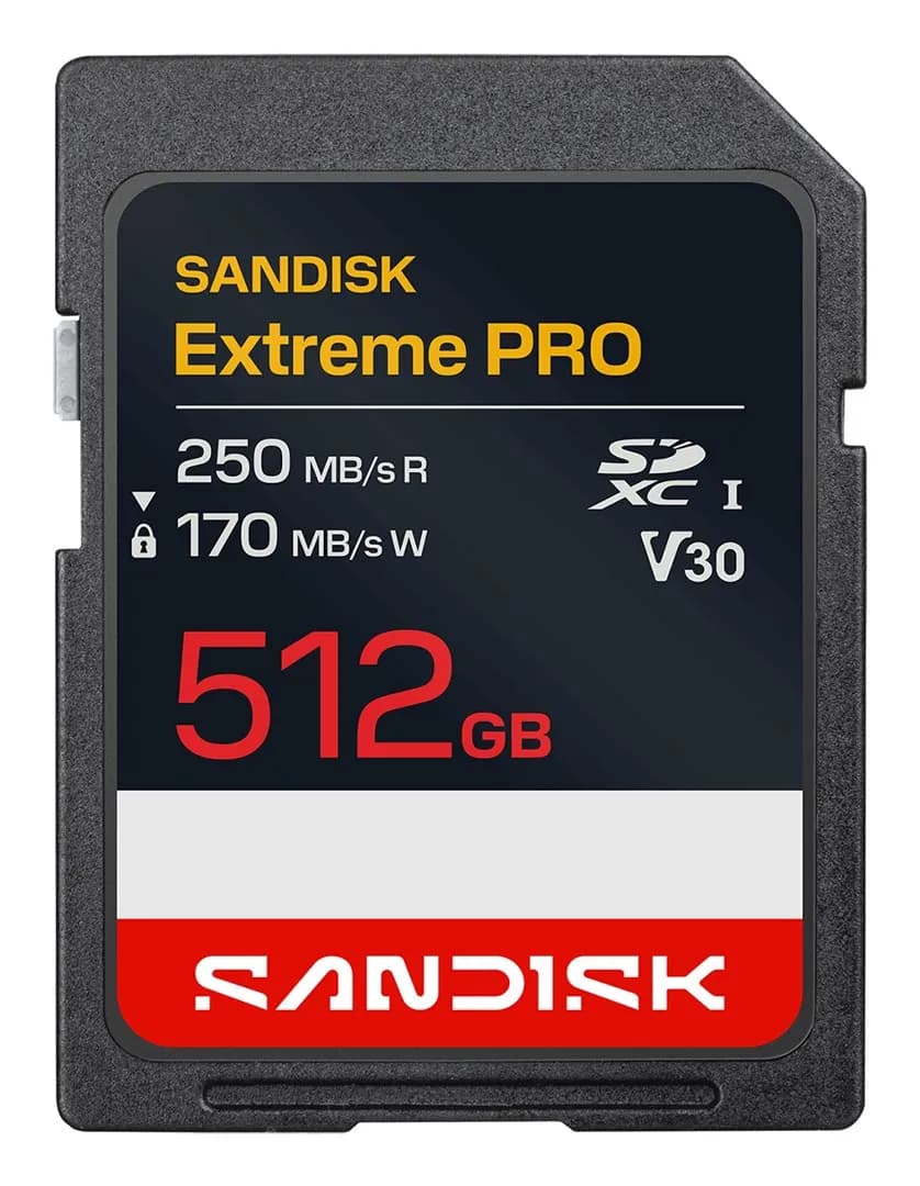 SanDisk Extreme Pro SD UHS-I 512GB SD 250MB/s(R), 170MB/s(W)