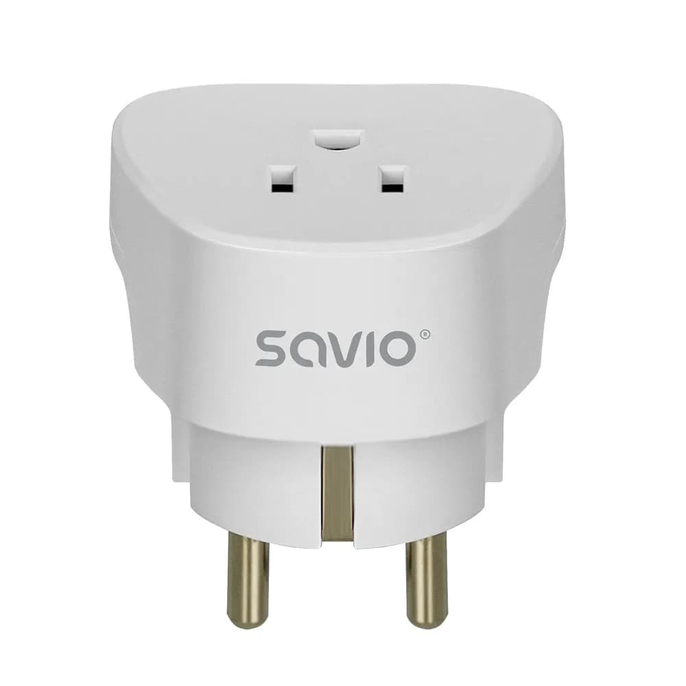 Savio ADAPTER PODRÓŻNY, GNIAZDO US – WTYK EU AP-01, zdjęcie 1 z 7
