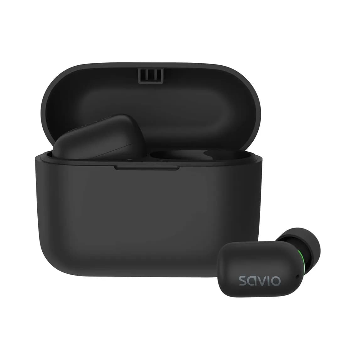 Savio BEZPRZEWODOWE SŁUCHAWKI BLUETOOTH 5.1 IPX5 TWS-09, zdjęcie 1 z 8