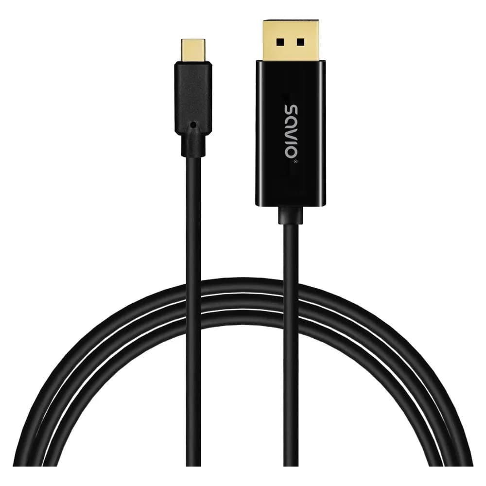 Savio KABEL USB-C DO DISPLAY PORT 1.2 2M CL-207, zdjęcie 1 z 2