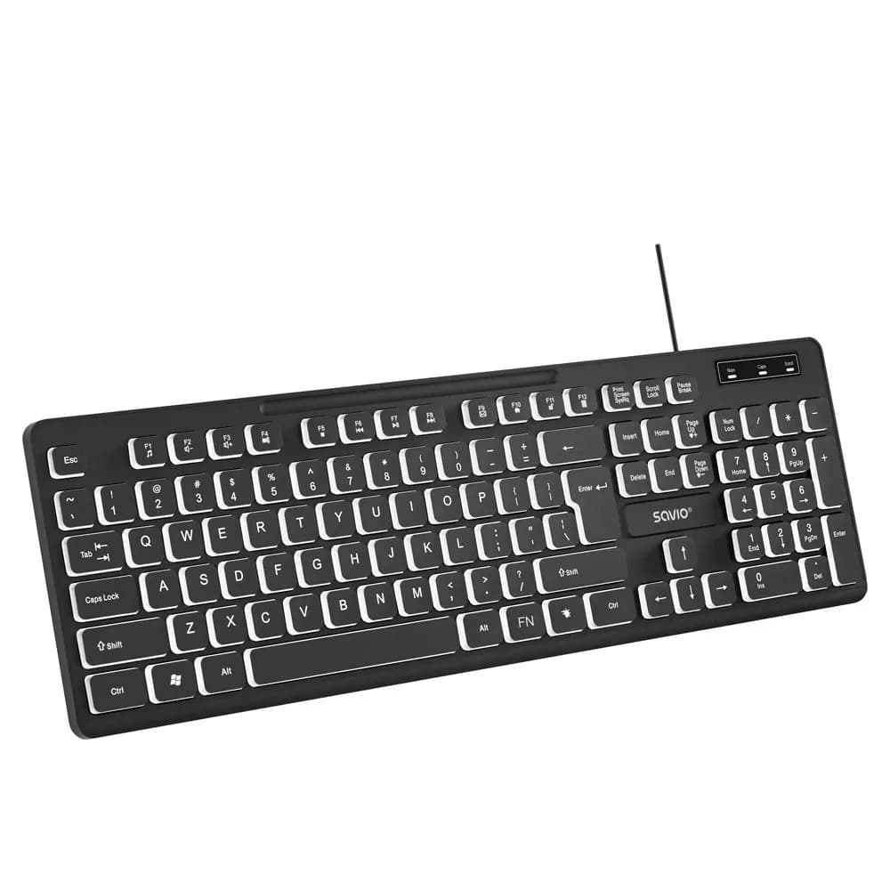 Savio KLAWIATURA PRZEWODOWA PODŚWIETLANA LED KB-04, zdjęcie 1 z 5