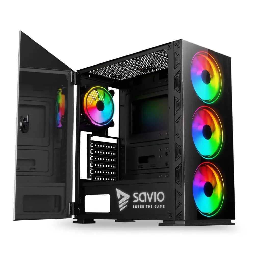 Savio OBUDOWA PC PRIME X1 ARGB GLASS SAVGC-PRIMEX1, zdjęcie 1 z 8