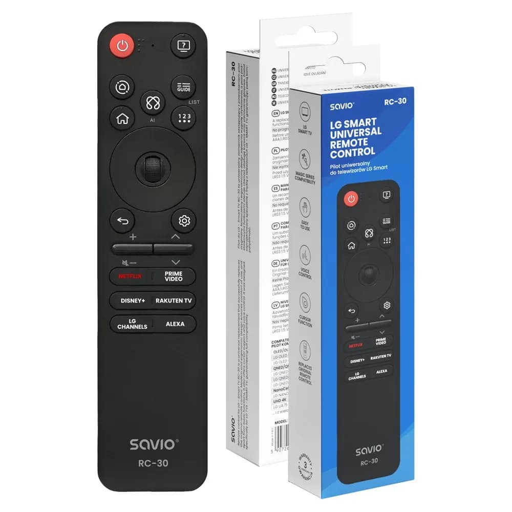 Savio PILOT UNIWERSALNY/ZAMIENNIK DO TV LG RC-29, zdjęcie 1 z 6