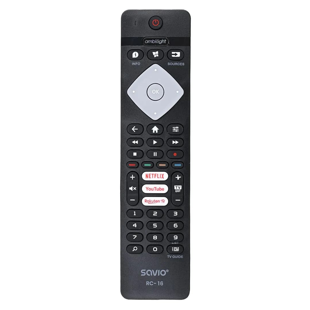 Savio PILOT UNIWERSALNY/ZAMIENNIK DO TV PHILIPS, SMART TV, RC-16, zdjęcie 1 z 4