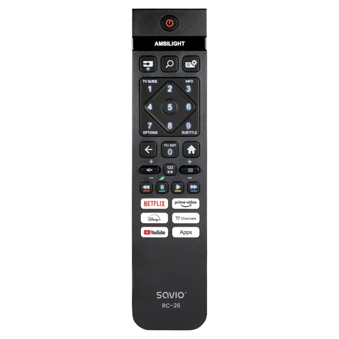 Savio PILOT UNIWERSALNY/ZAMIENNIK DO TV PHILIPS - SMART TV RC-26, zdjęcie 1 z 3