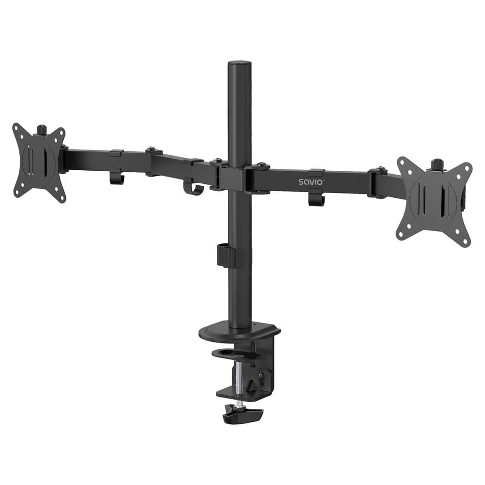 Savio PODWÓJNY UCHWYT BIURKOWY NA MONITORY 17" - 32" 2X 2 - 9 KG UM-03, zdjęcie 1 z 4