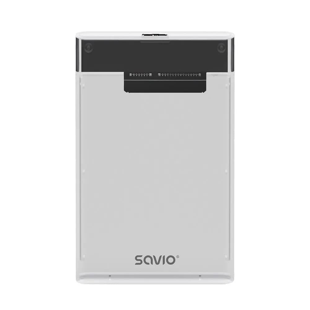 Savio ZEWNĘTRZNA OBUDOWA NA DYSK HDD/SDD 2,5", USB 3.0, TRANSPARENTNA, AK-66, zdjęcie 1 z 6