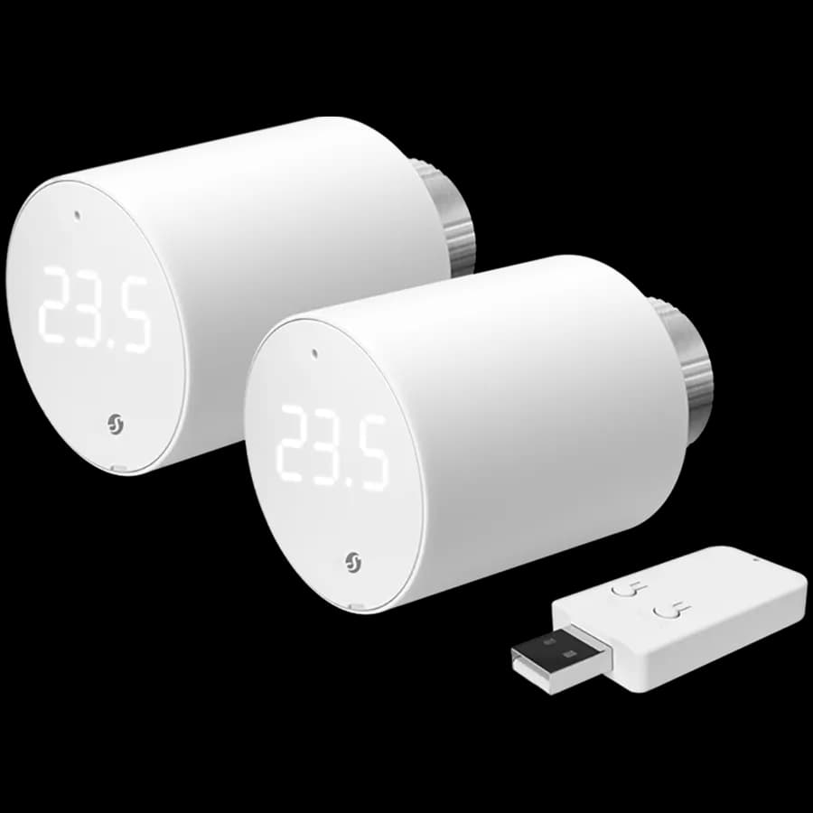 Shelly BLU TRV Inteligentna Głowica grzejnika 2x opakowanie 2x BLU TRV + 1x BLU Hub do urządzeń