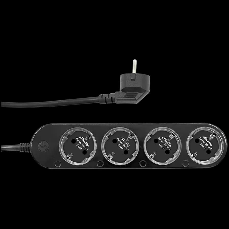 Shelly Power Strip 4 Gen4 Black inteligentna listwa zasilająca czarna