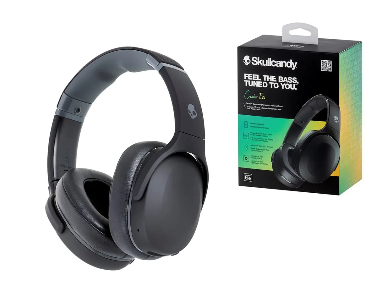 Skullcandy Słuchawki bezprzewodowe nauszne Crusher Evo Wireless True Black, zdjęcie 1 z 12