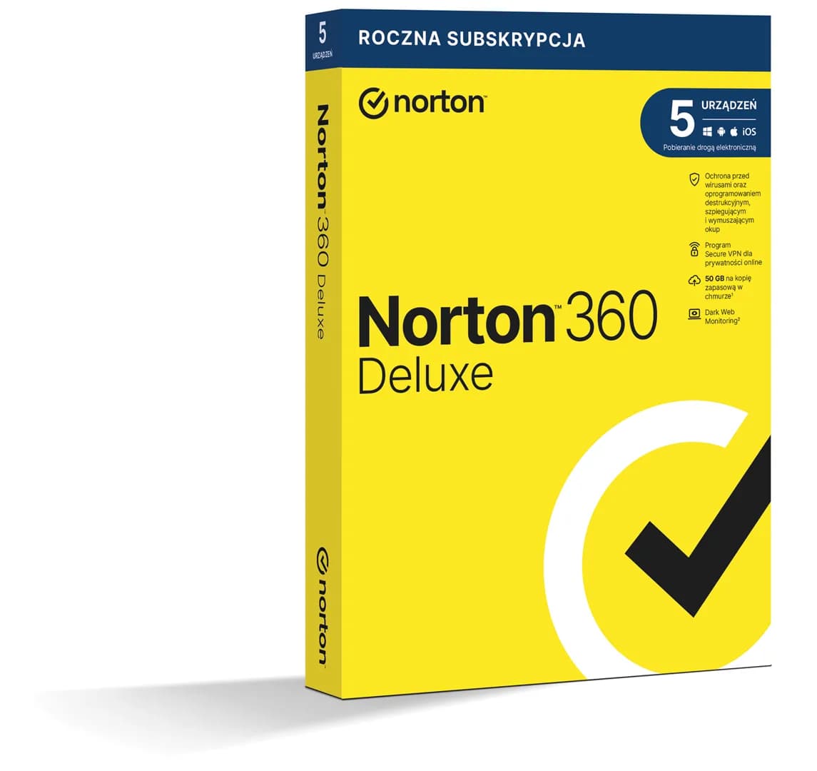 Symantec Norton 360 Deluxe 5D/12M ESD (NIE WYMAGA KARTY), zdjęcie 1 z 5