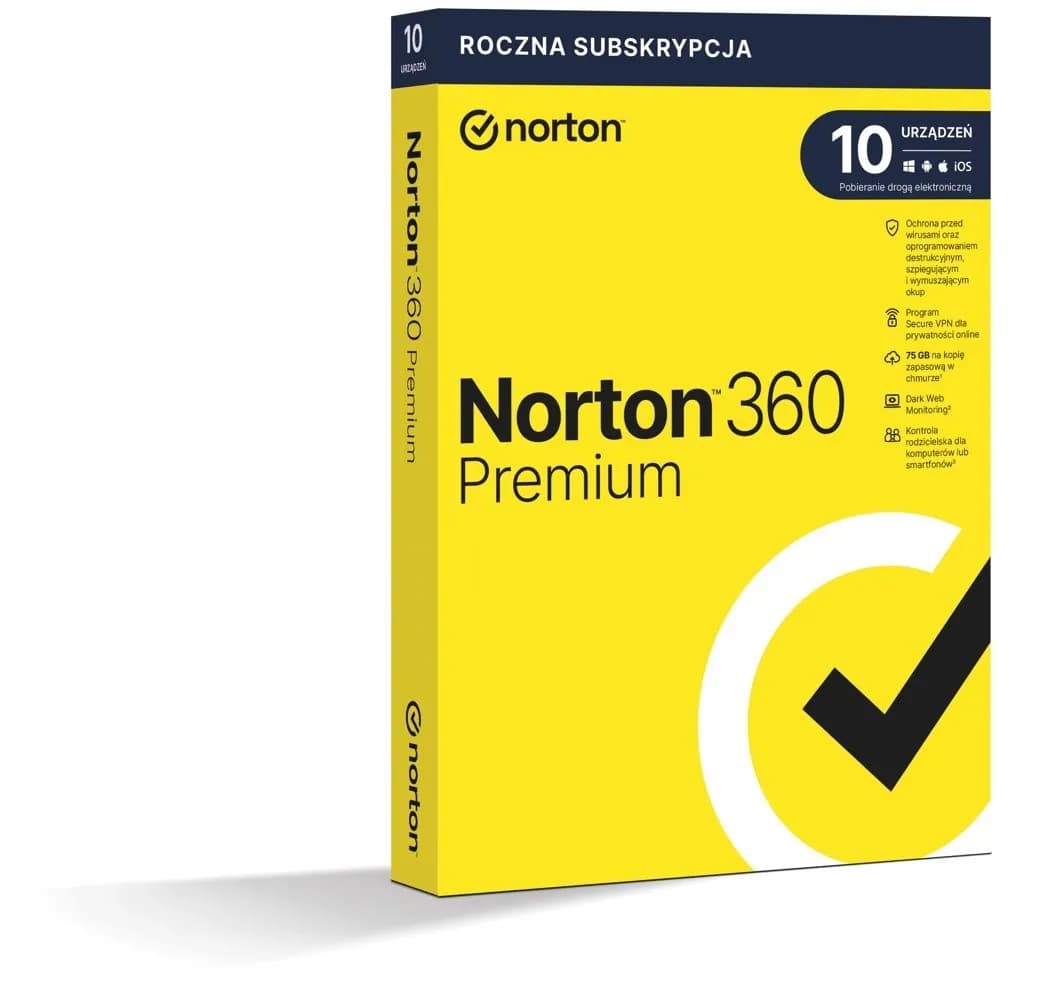 Symantec Norton 360 Premium 10D/12M BOX (NIE WYMAGA KARTY), zdjęcie 1 z 5