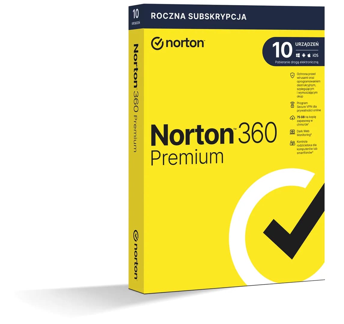 Symantec Norton 360 Premium 10D/12M ESD (NIE WYMAGA KARTY)