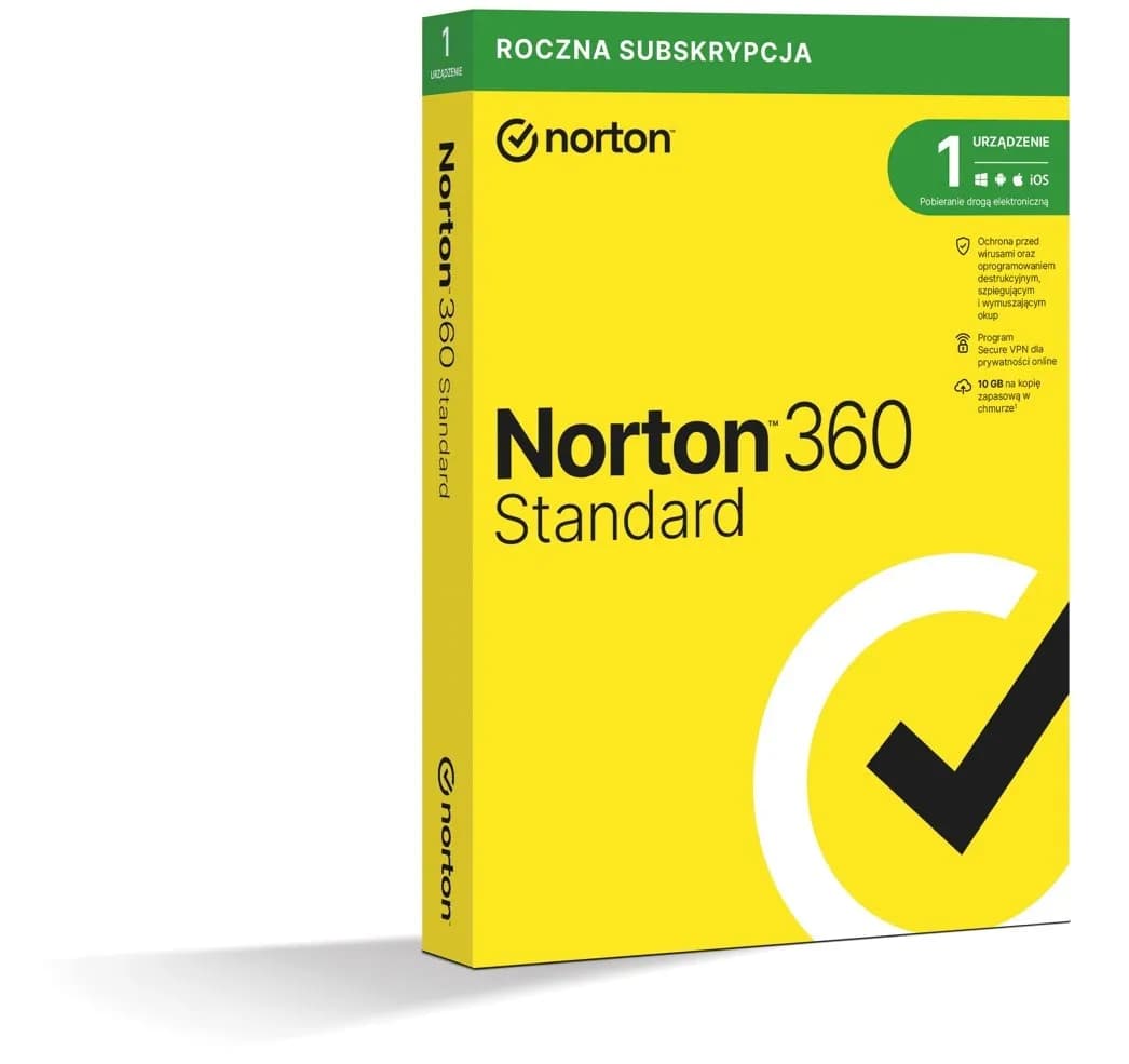 Symantec Norton 360 Standard 1D/12M BOX (NIE WYMAGA KARTY), zdjęcie 1 z 5