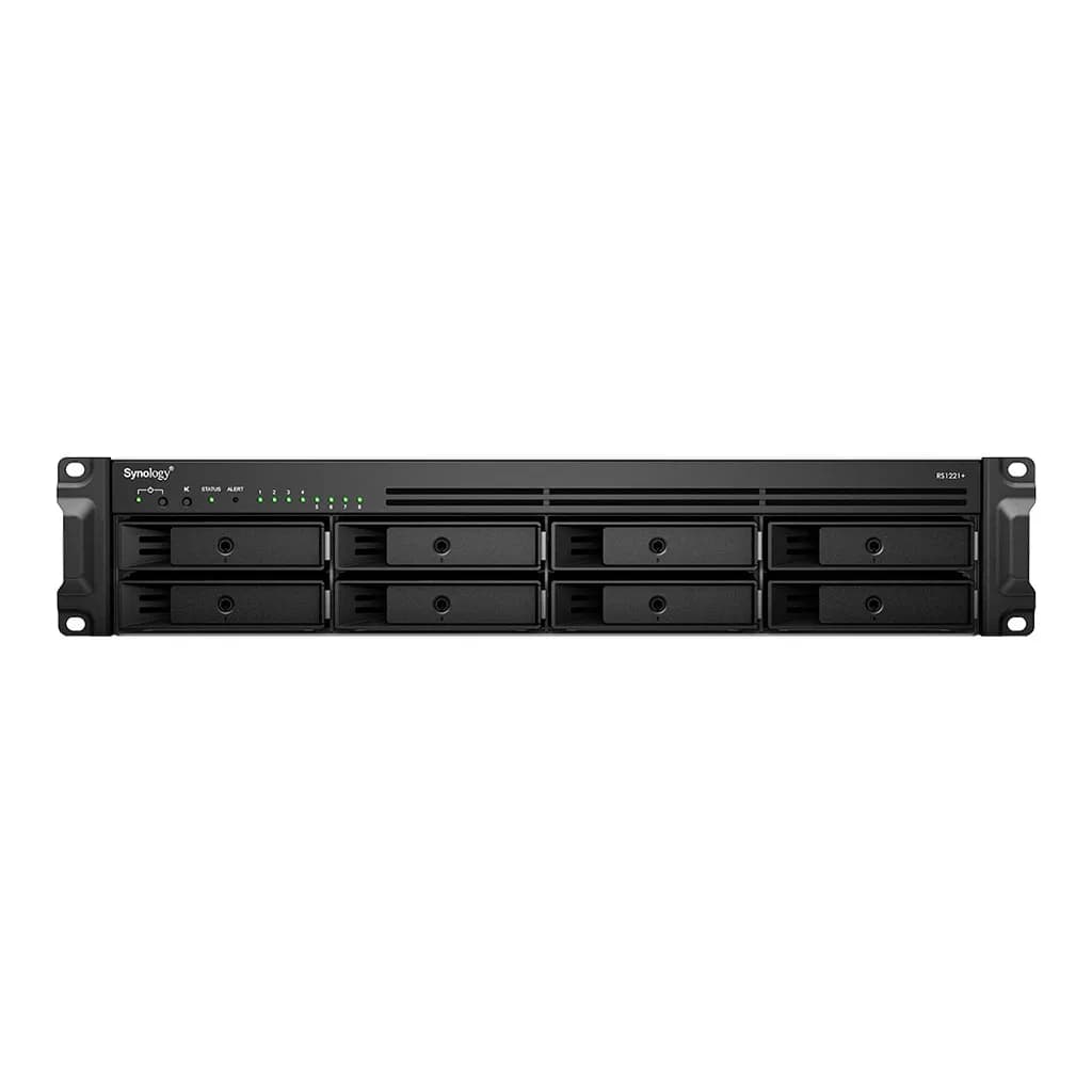 Synology NAS RS1221+, 2U RACK, 8x (3.5" SATA HDD/2.5" SATA HDD), AMD Ryzen V1500B, 4 GB DDR4 ECC, zdjęcie 1 z 6