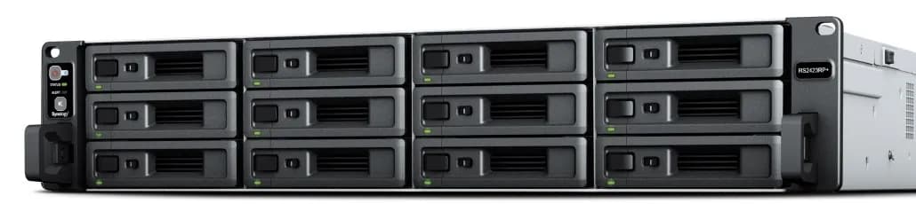 Synology NAS RS2423+; 2U RACK; 12x (3.5" SATA HDD/2.5" SATA SSD); AMD Ryzen V1780B, 8 GB DDR4 ECC, zdjęcie 1 z 7