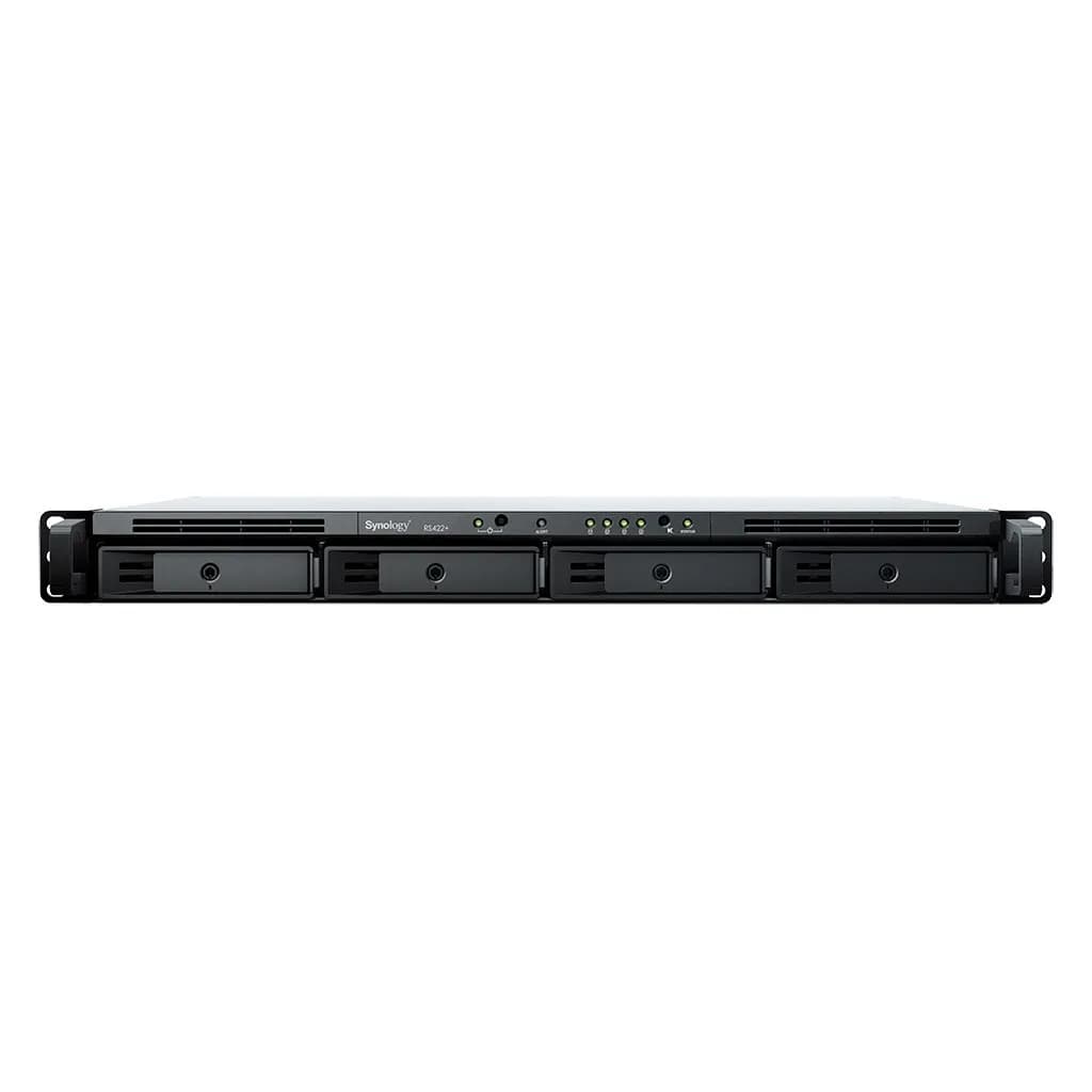 Synology NAS RS422+; 1U RACK; 4x (3.5" SATA HDD/2.5" SATA SSD); AMD Ryzen R1600; 2 GB DDR4 ECC, 2x, zdjęcie 1 z 6