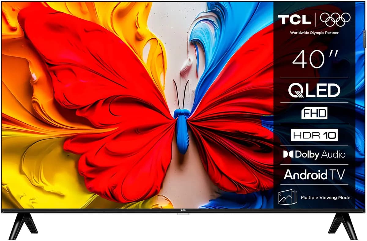 Tcl Telewizor 40S5K QLED 40" Full HD Android TV Dolby Digital Plus DVB-T2 Czarny, zdjęcie 1 z 7