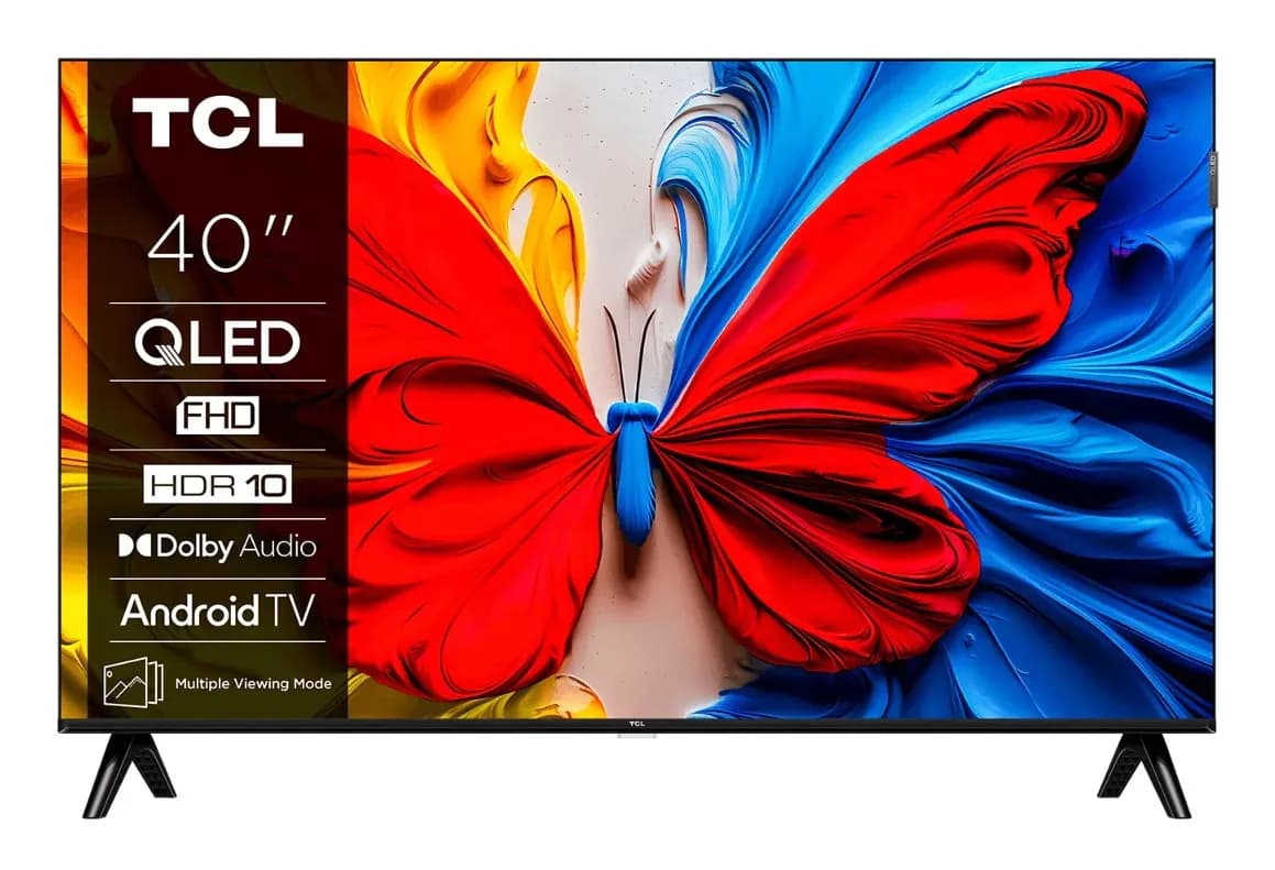 Tcl Telewizor 40V5C QLED 40" Full HD Android TV Dolby Digital Plus DVB-T2 Czarny, zdjęcie 1 z 10