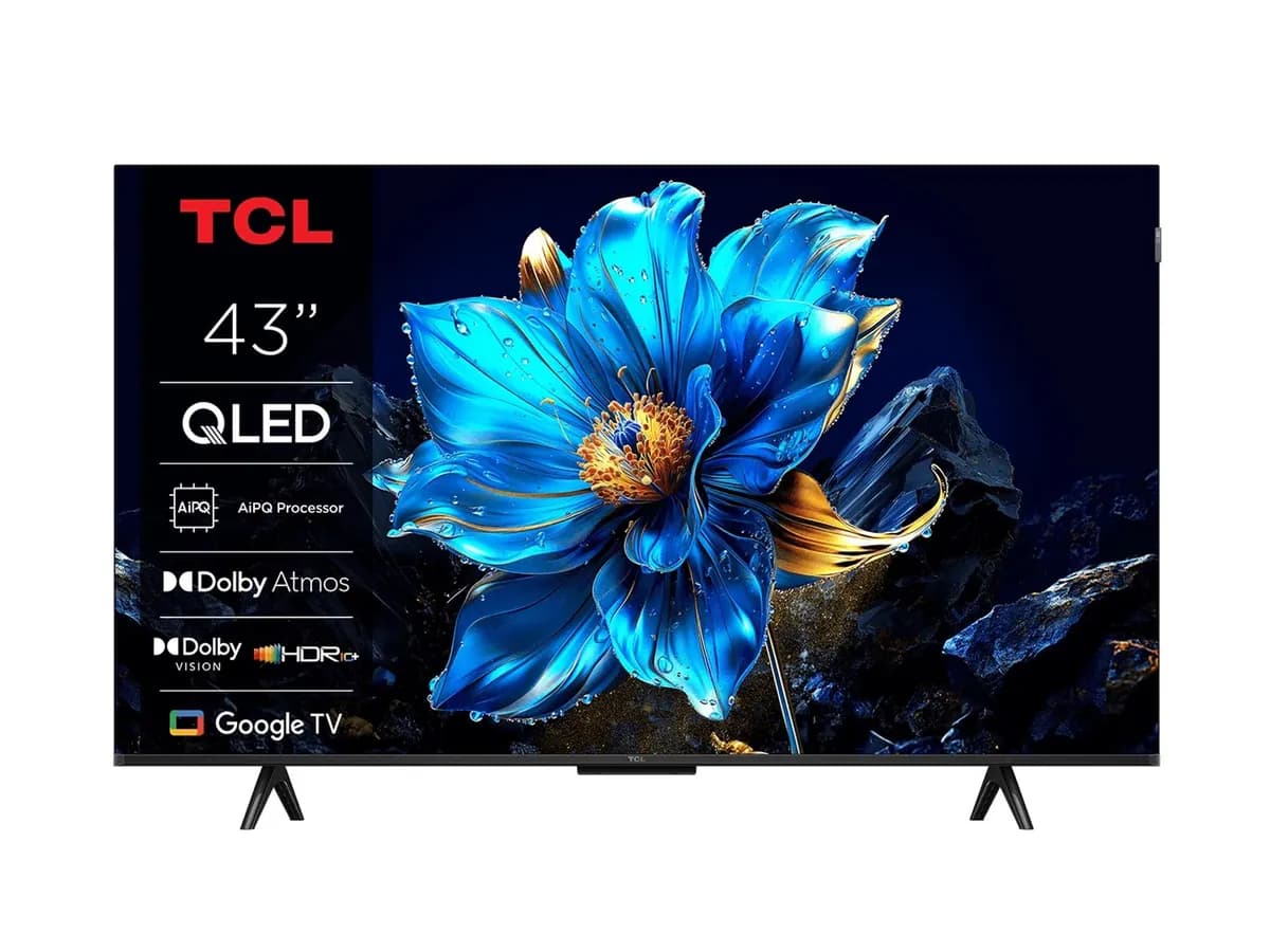 Tcl Telewizor 43T69C QLED 43" 4K Ultra HD Google TV Dolby Atmos DVB-T2 Metaliczny, zdjęcie 1 z 12