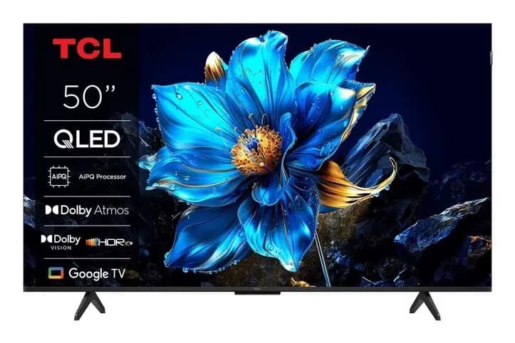 Tcl Telewizor 50T69C QLED 50" 4K Ultra HD Google TV Dolby Atmos DVB-T2 Metaliczny, zdjęcie 1 z 12