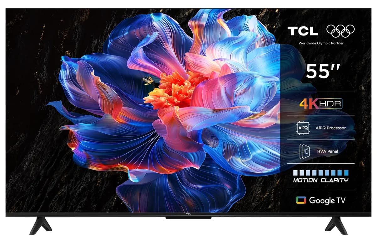 Tcl Telewizor 55P69K LED 55'' 4K Ultra HD Google TV Dolby Atmos DVB-T2 Czarny, zdjęcie 1 z 7