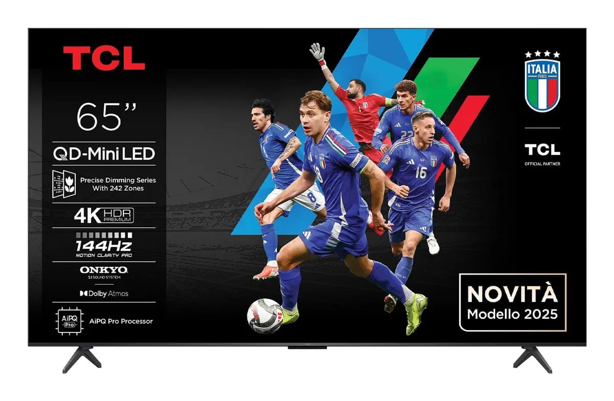 Tcl Telewizor 65C69K QD-Mini LED 65" 4K Ultra HD Google TV Dolby Atmos DVB-T2 Metaliczny, zdjęcie 1 z 7