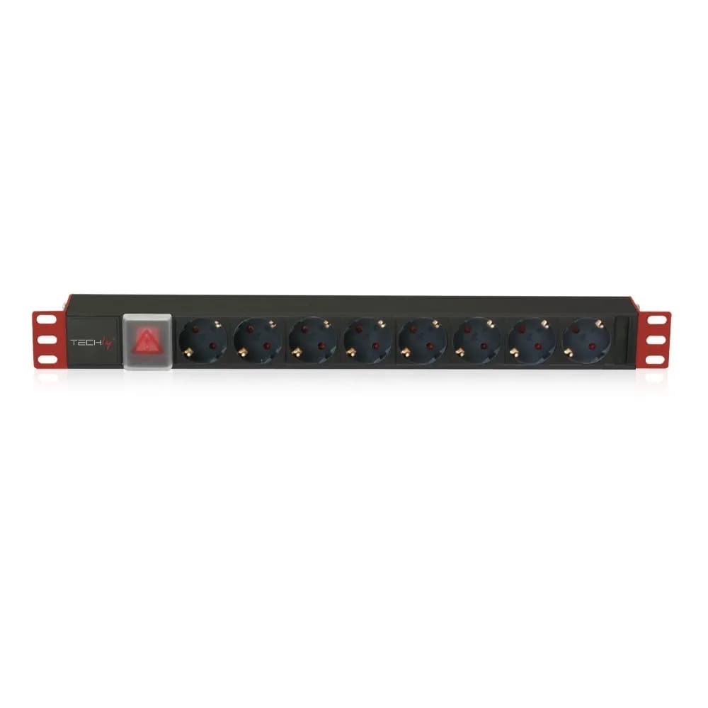 Techly LISTWA ZASILAJĄCA RACK 19 1U 250V/16A 8X SC, zdjęcie 1 z 5