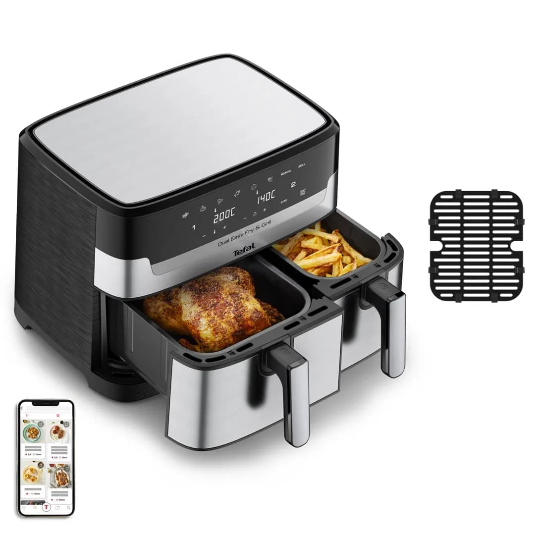 Tefal Frytkownica beztłuszczowa DualEasy EY905D10, zdjęcie 1 z 12