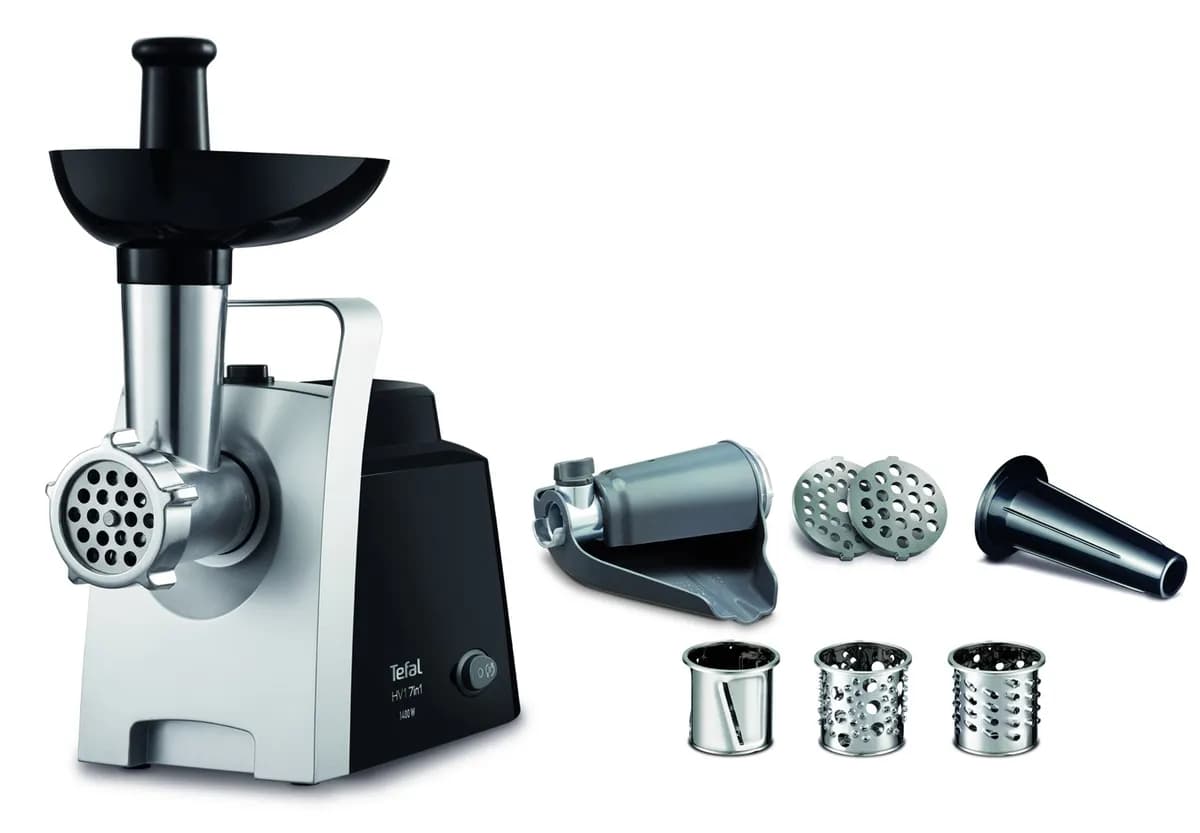 Tefal Maszynka do mielenia mięsa NE109838 (1400W; chrom, kolor srebrny), zdjęcie 1 z 8