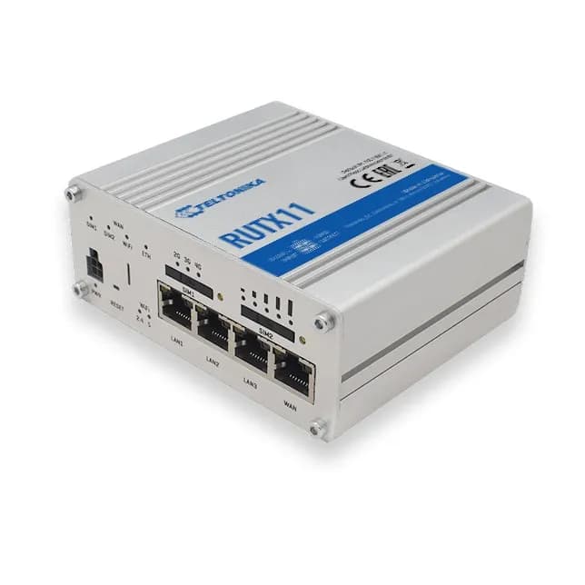 Teltonika Router bezprzewodowy RUTX11000000 (3G/4G/LTE SIM, 3G/4G/LTE USB; 2,4 GHz, 5 GHz), zdjęcie 1 z 3